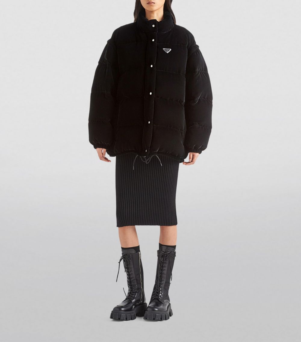 Prada Prada Velvet Convertible Down Jacket