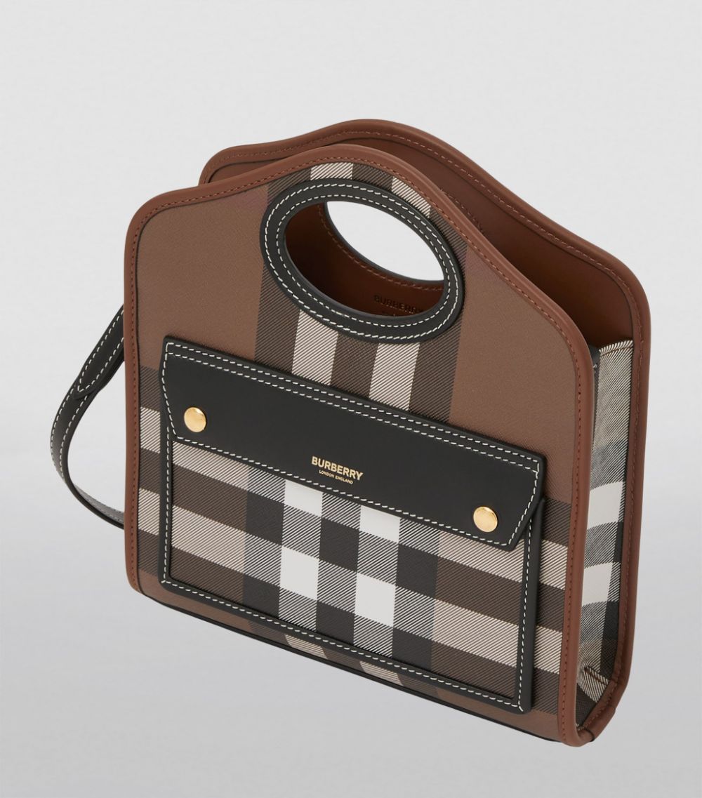 Burberry Burberry Mini Exaggerated Check Pocket Top-Handle Bag