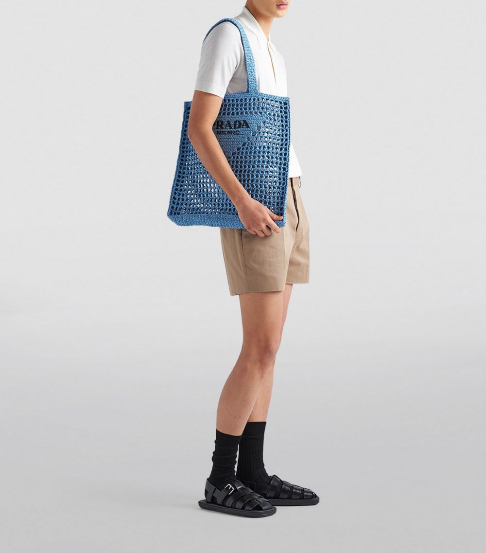 Prada Prada Crochet Logo Tote Bag