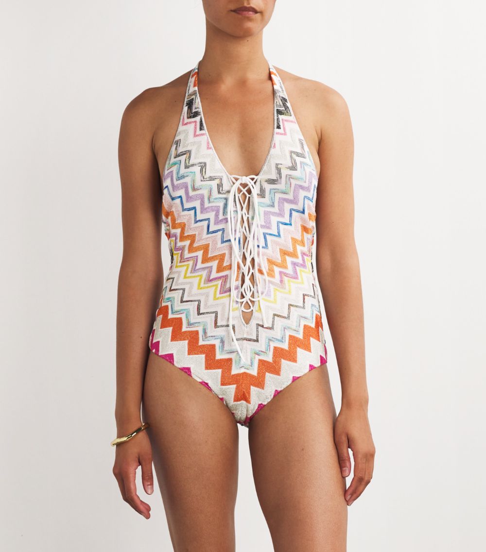 Missoni Missoni Zigzag Halterneck Swimsuit