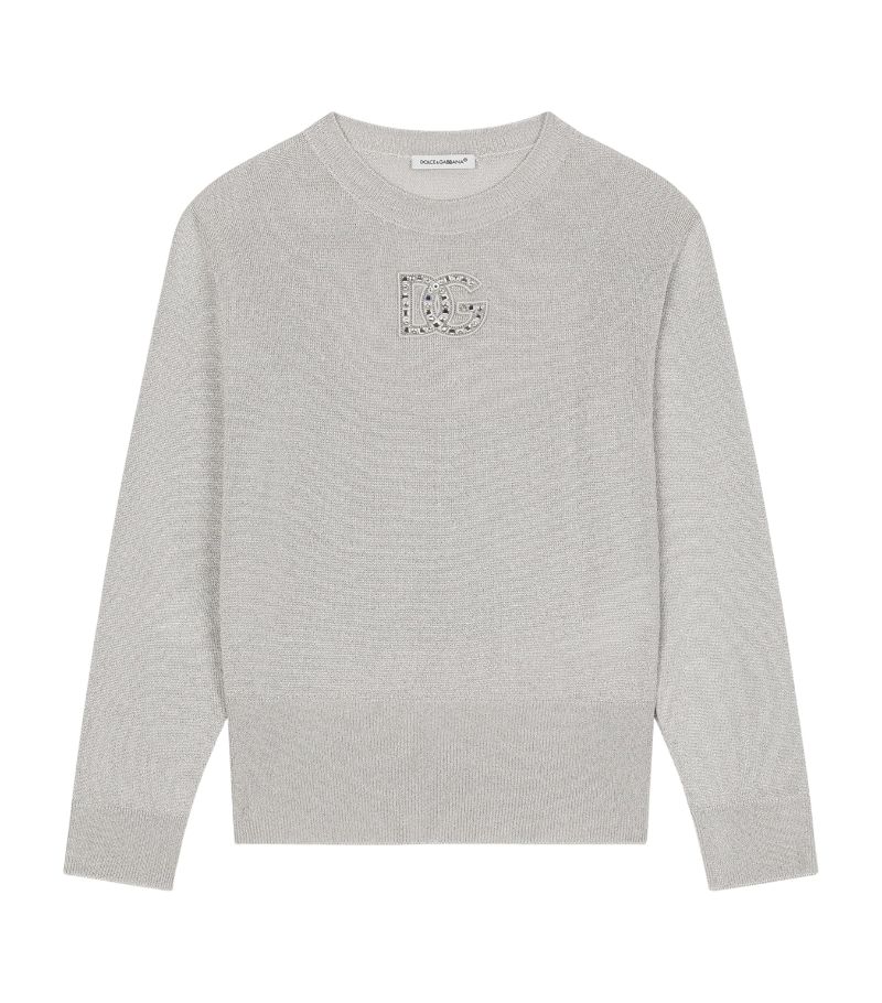 Dolce & Gabbana Dolce & Gabbana Kids Cotton-Lurex Logo Sweater (8-12+ Years)