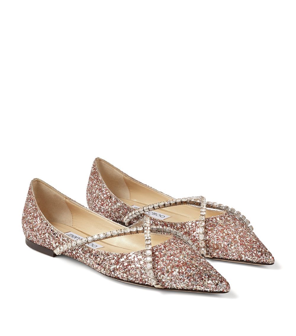 Jimmy Choo Jimmy Choo Glitter Genevi Ballet Flats