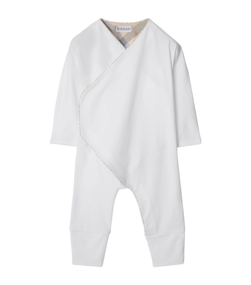 Burberry Burberry Kids Check Playsuit And Bib Set