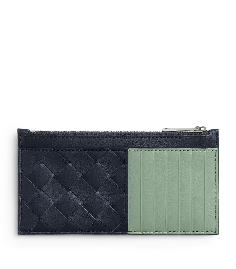 Bottega Veneta Bottega Veneta Leather Intrecciato Zipped Card Holder