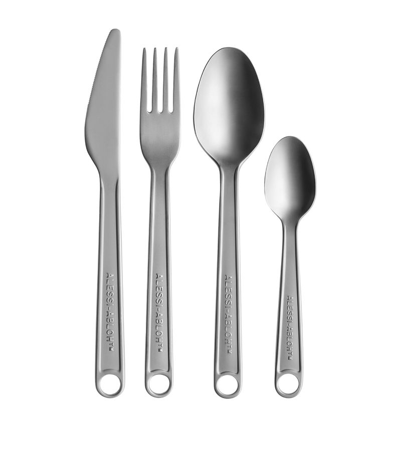 Alessi Alessi X Virgil Abloh Stainless Steel 4-Piece Cutlery Set