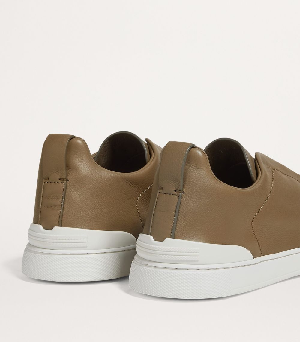 zegna Zegna Secondskin Leather Triple Stitch Sneakers