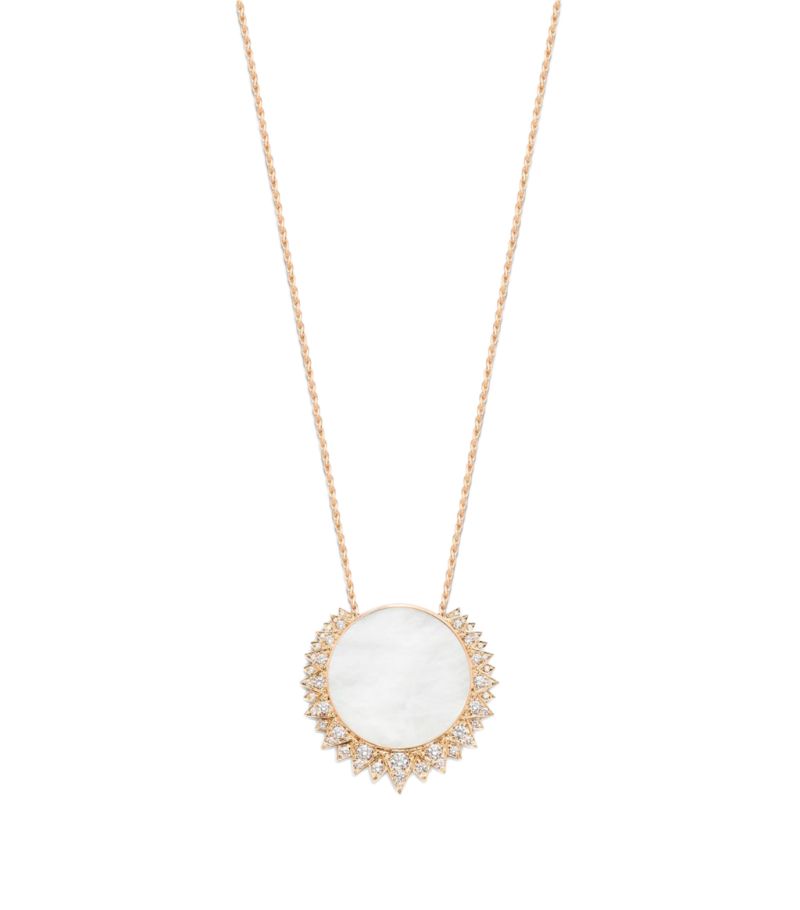 Piaget Piaget Rose Gold, Diamond And Mother-Of-Pearl Sunlight Pendant Necklace