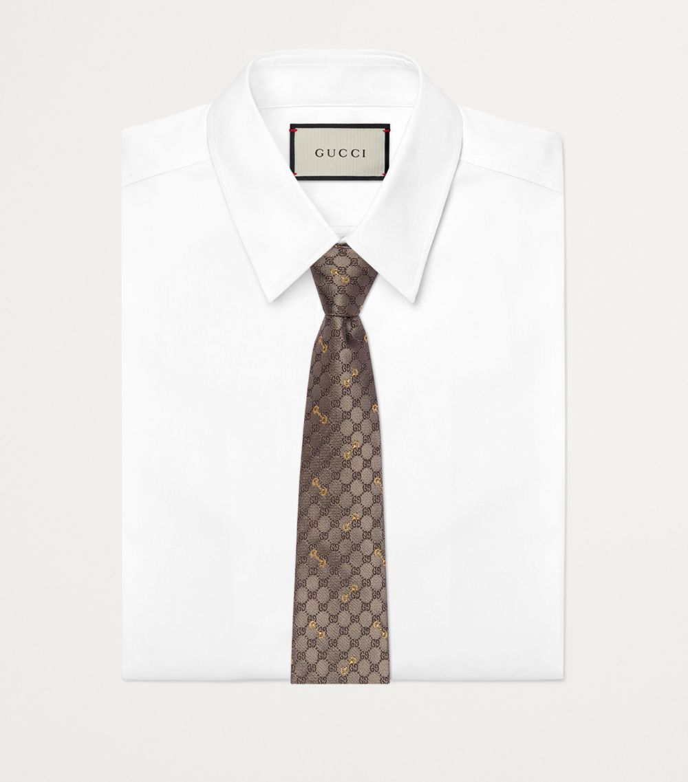 Gucci Gucci Silk Gg Supreme Horsebit Tie