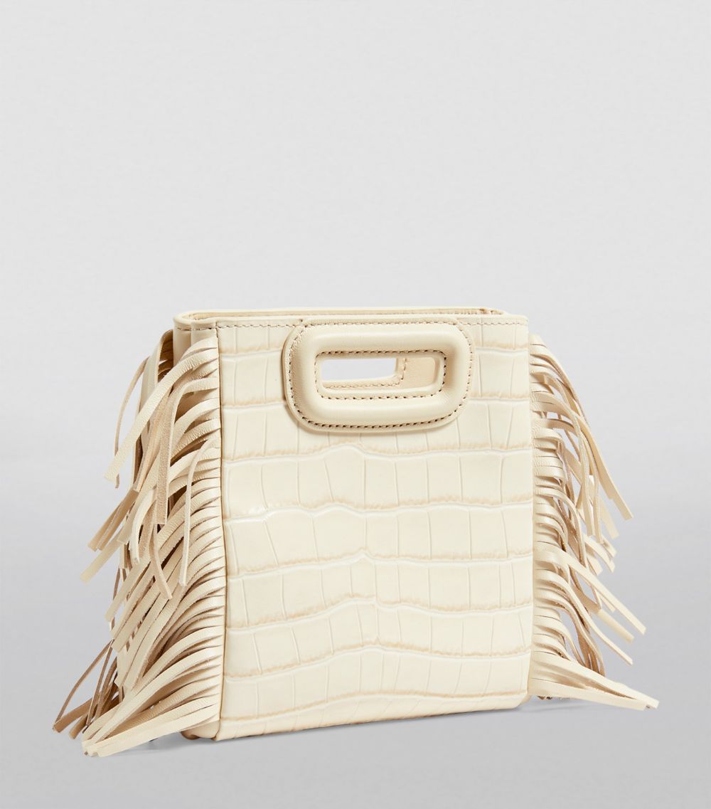  Maje Mini Croc-Embossed M Cross-Body Bag