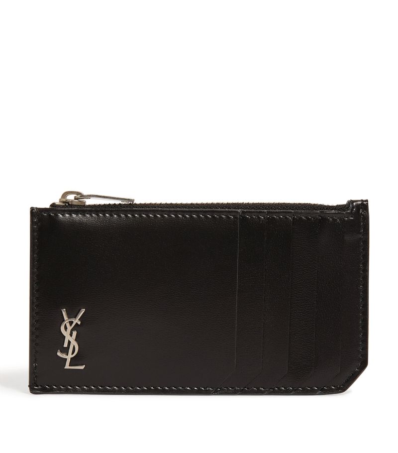 Saint Laurent Saint Laurent Leather Fragments Monogram Card Holder