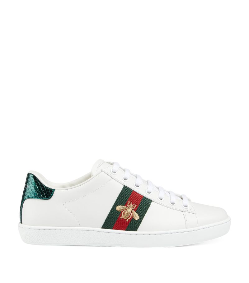 Gucci Gucci Leather Embroidered Ace Sneakers