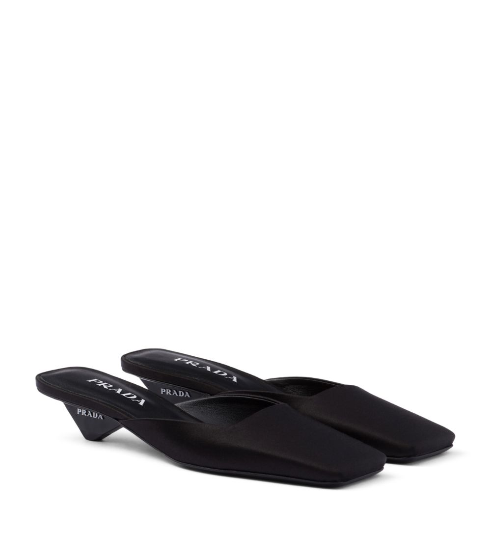 Prada Prada Satin Heeled Mules 35