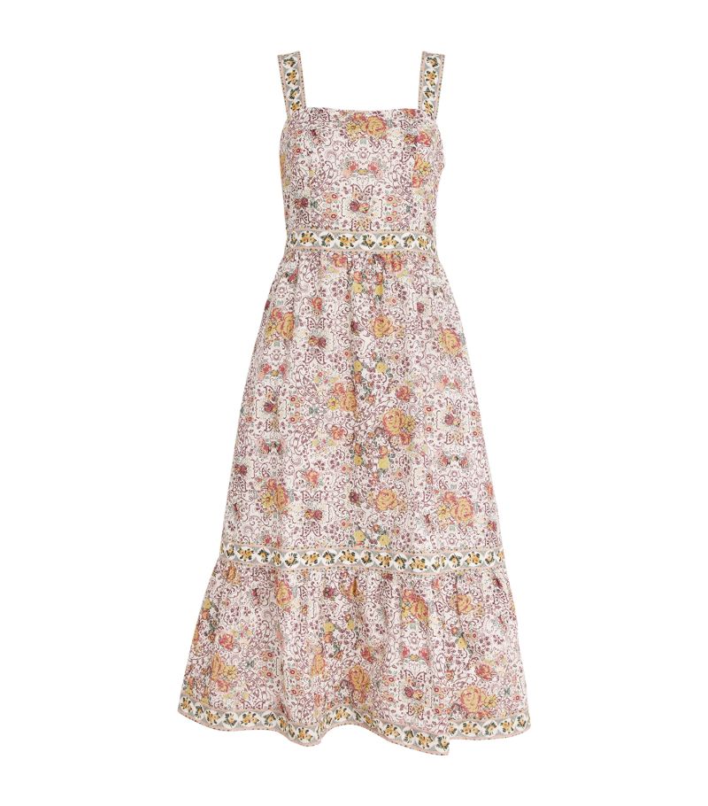 Paige Paige Linen-Blend Fiori Midi Dress