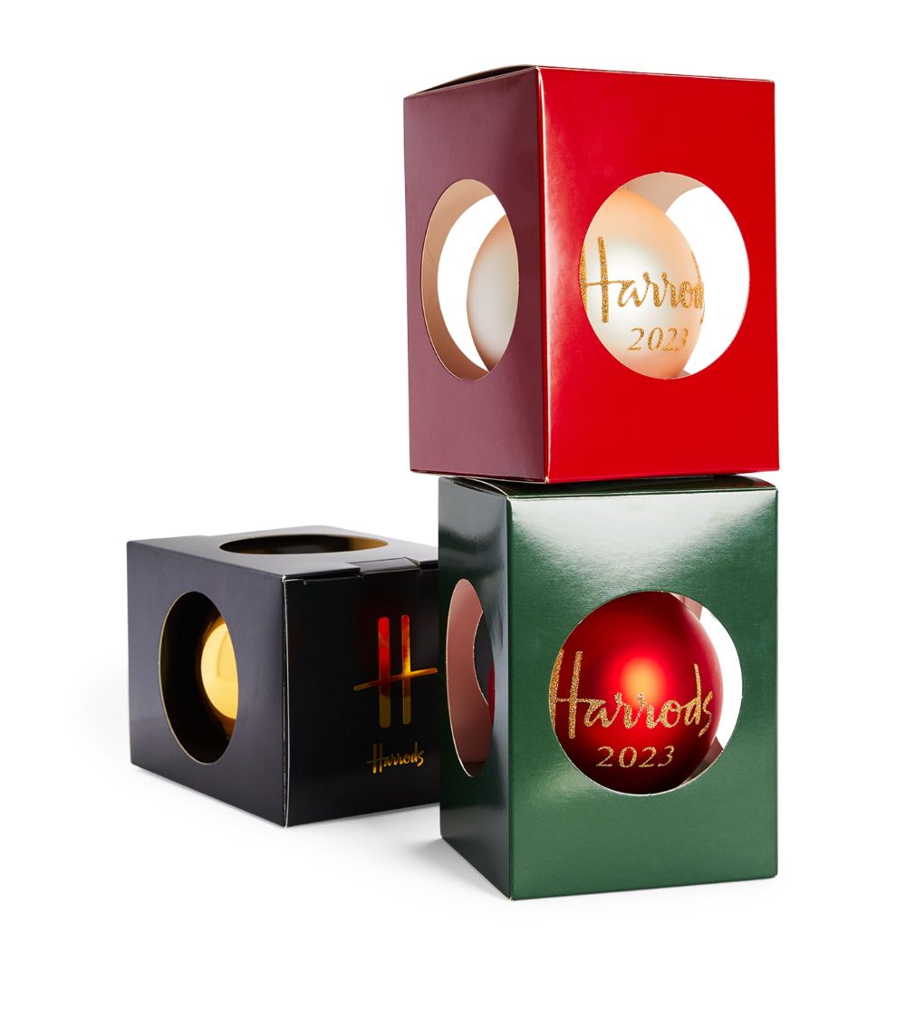 Harrods Harrods Glass Elegance Baubles (Set of 3)