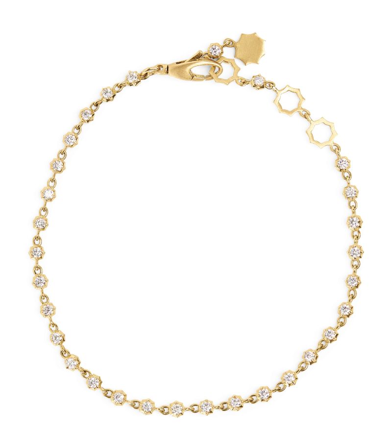 Jade Trau Jade Trau Small Yellow Gold And Diamond Sophisticate Line Bracelet