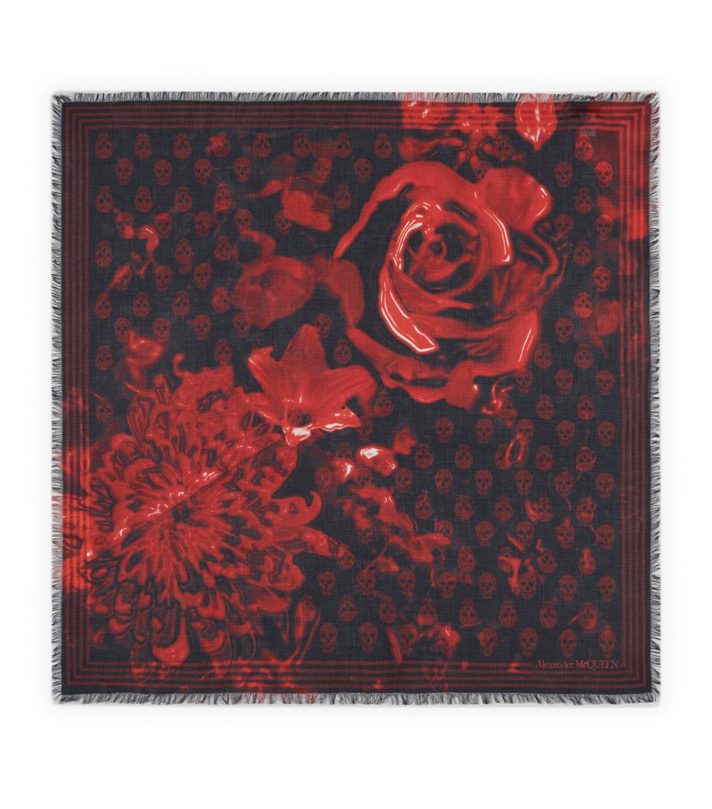 Alexander McQueen Alexander Mcqueen Rose Print Scarf