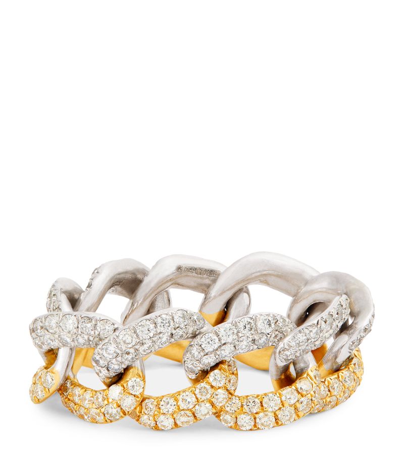 Shay Shay Yellow And White Gold Diamond Essential Links Ring
