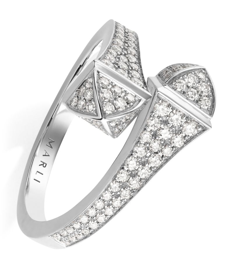  Marli New York Midi White Gold And Diamond Cleo Ring