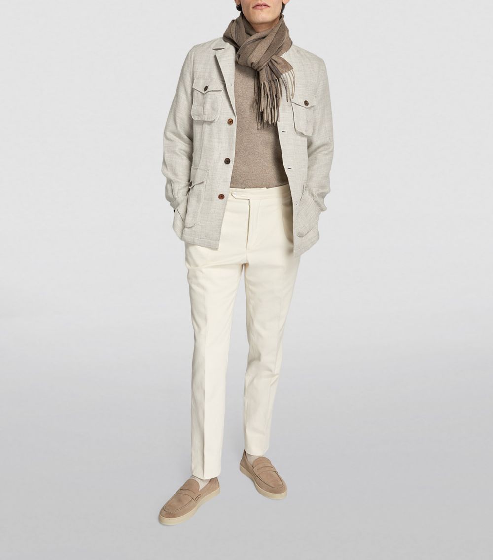  100Hands Wool-Linen Hopsack Utility Blazer