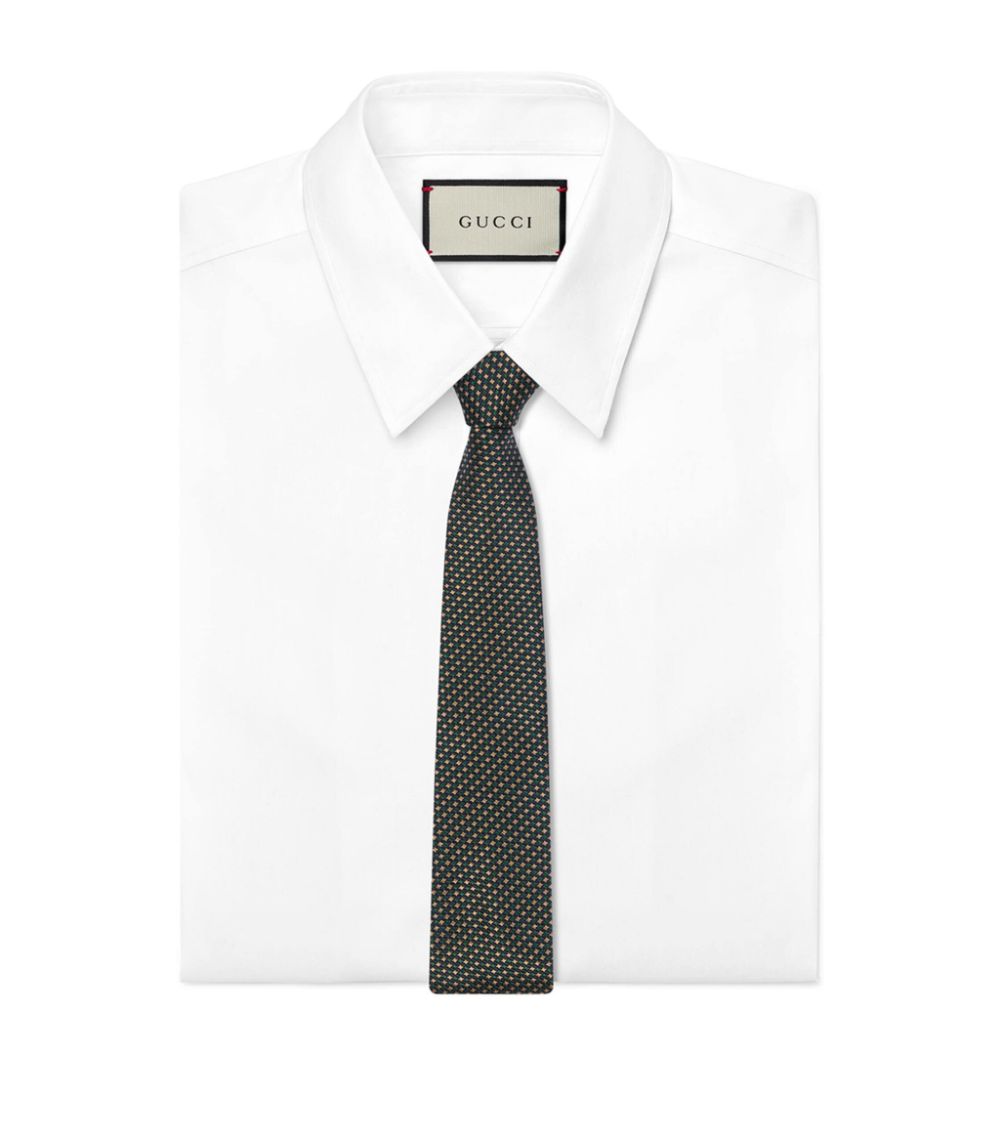 Gucci Gucci Silk Patterned Interlocking G Tie