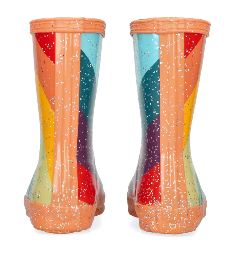 Hunter Kids Hunter Kids Rainbow Glitter Original Wellington Boots