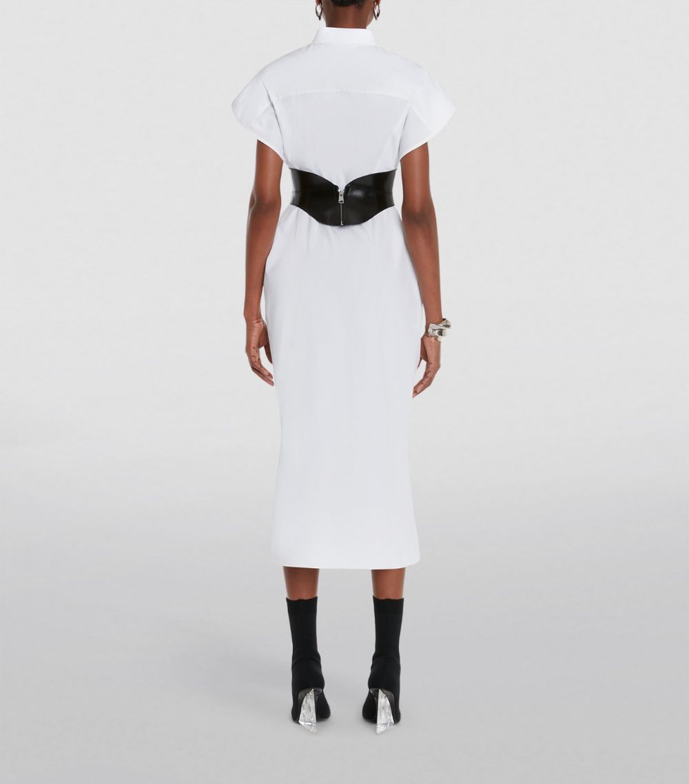 Alexander McQueen Alexander McQueen Cotton Sculptural Midi Dress