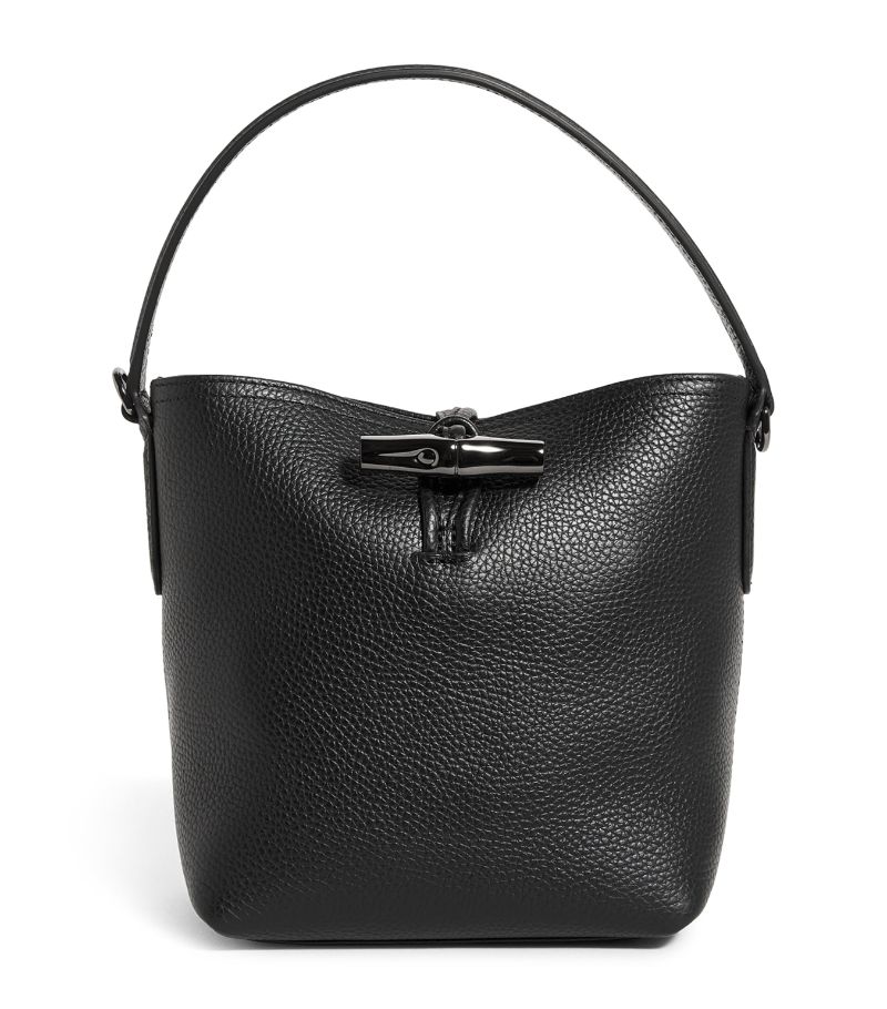  Longchamp Extra Small Leather Le Roseau Essential Bucket Bag