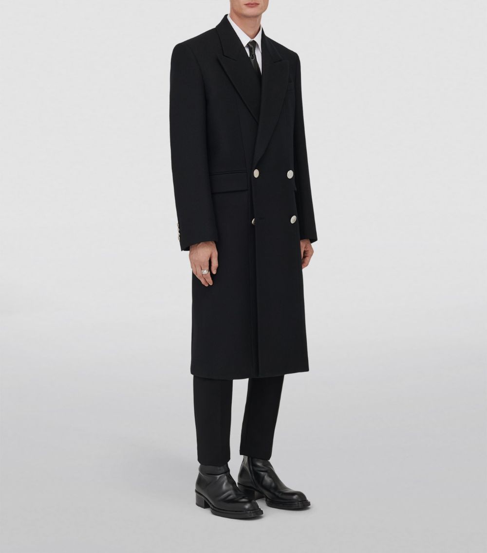 Alexander McQueen Alexander Mcqueen Wool Double-Breasted Overcoat