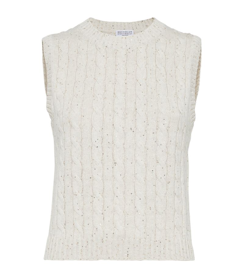 Brunello Cucinelli Brunello Cucinelli Sparkling Cable-Knit Top