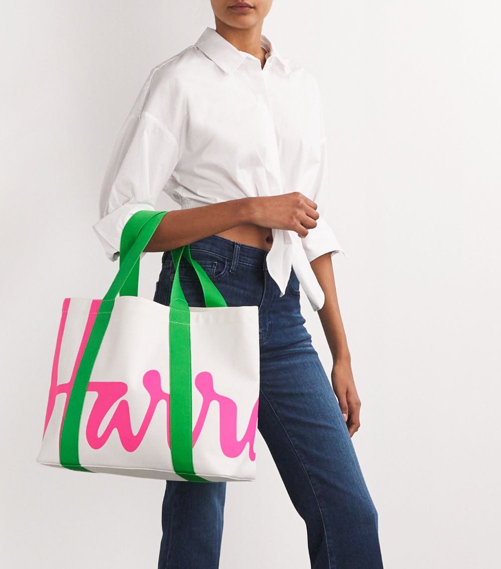 Harrods Harrods Medium Cotton Logo Tote Bag