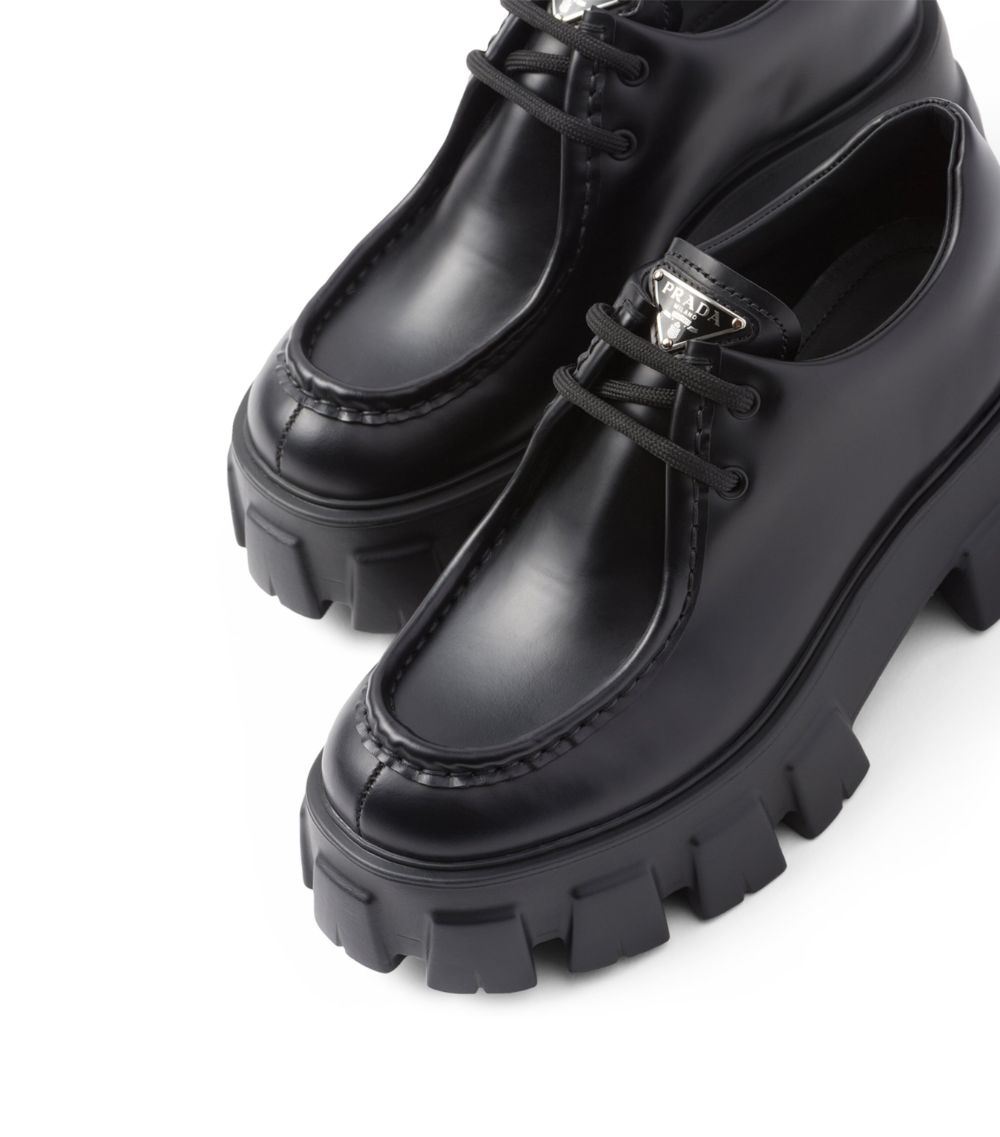 Prada Prada Leather Monolith Lace-Up Loafers 55