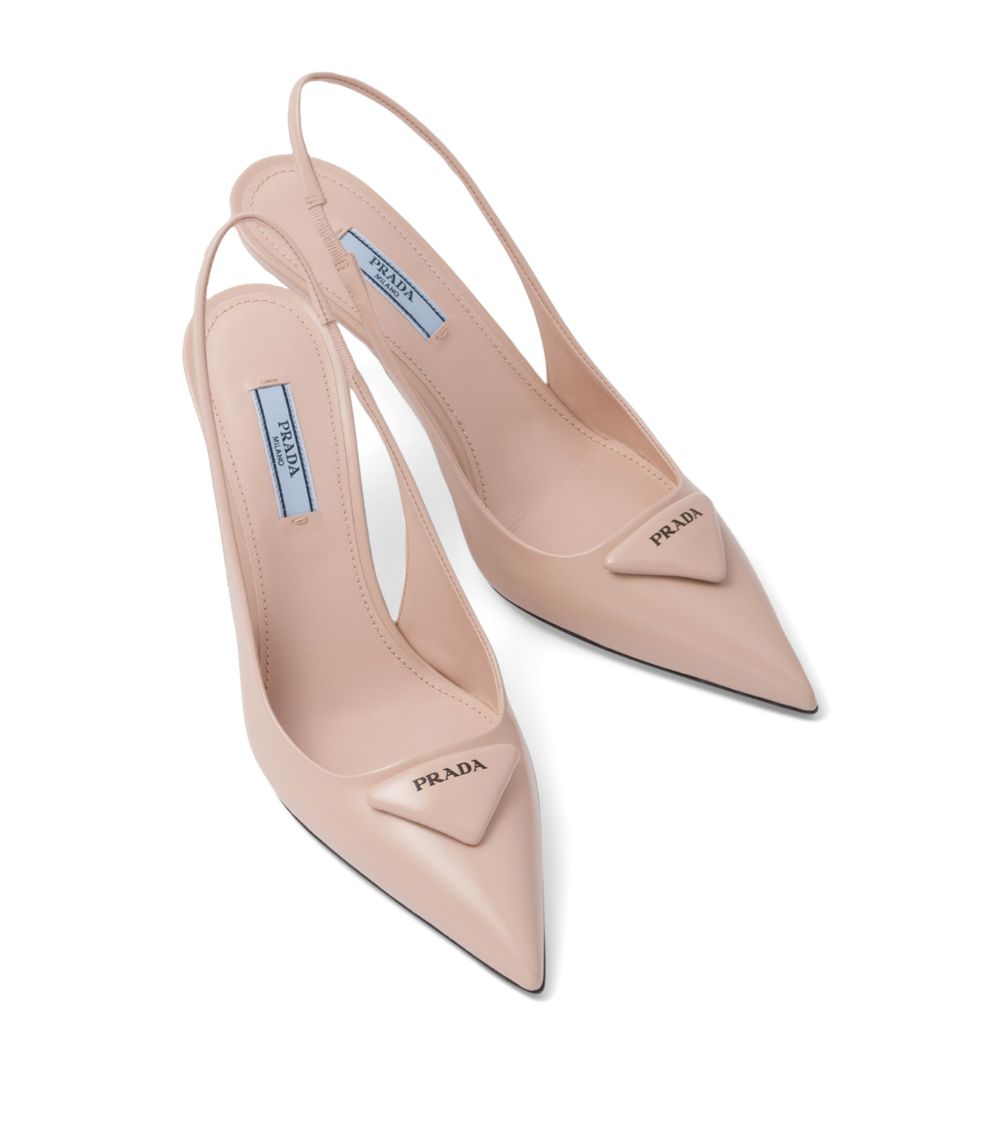 Prada Prada Brushed Leather Slingbacks 75