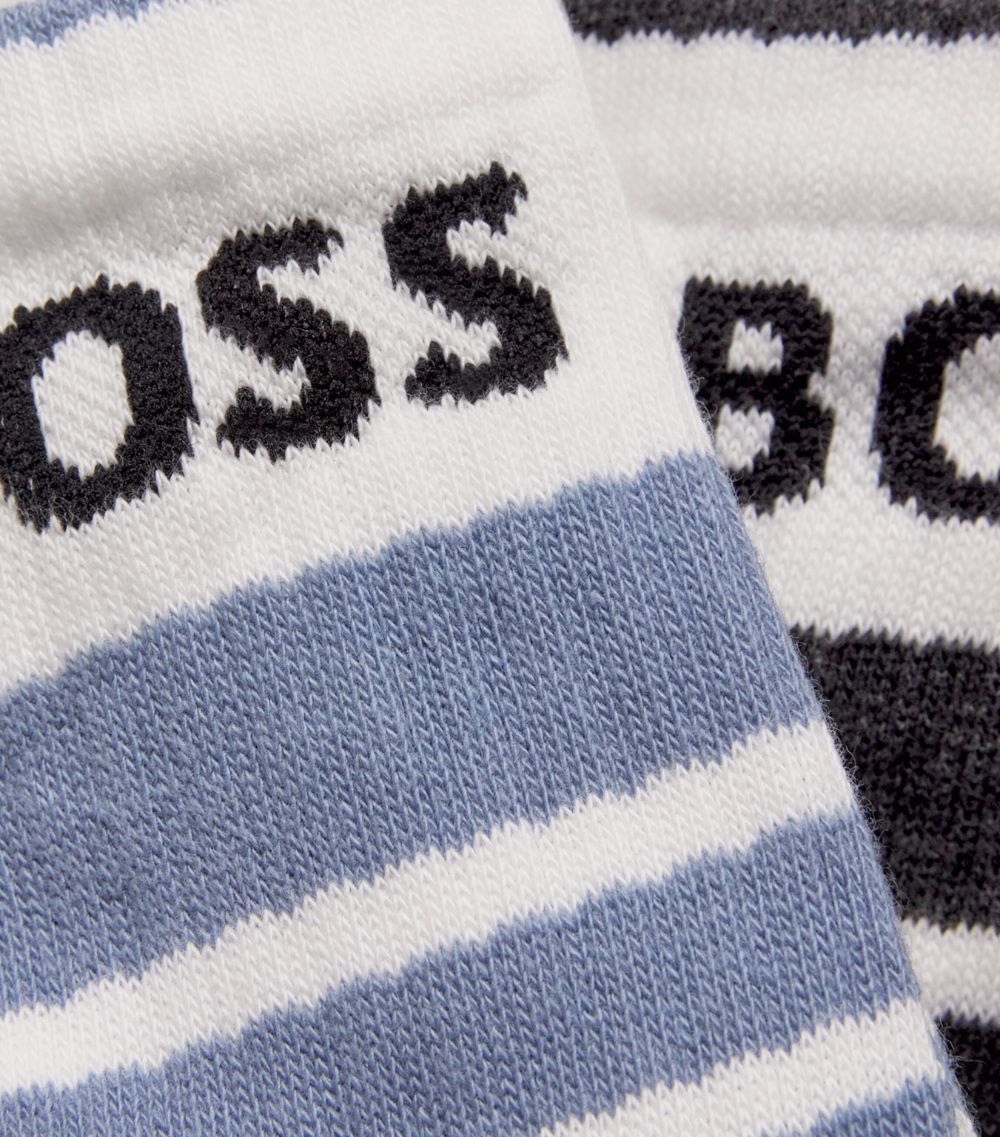 BOSS Boss Cotton-Blend Striped Logo Socks (Pack Of 3)