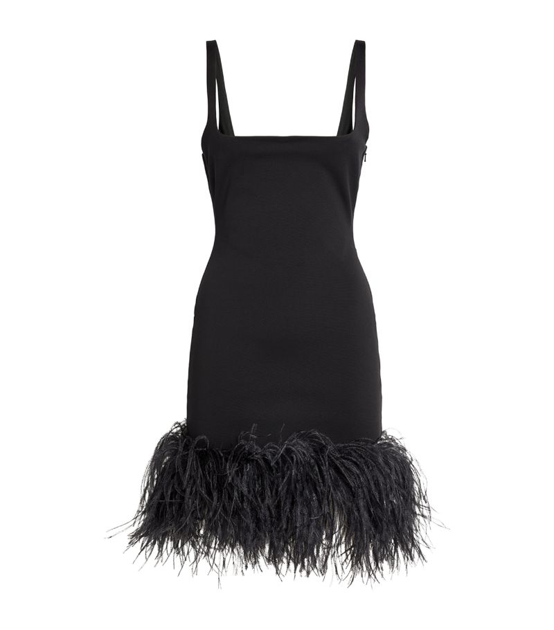 16Arlington 16Arlington Marabou Feather-Trim Mini Dress