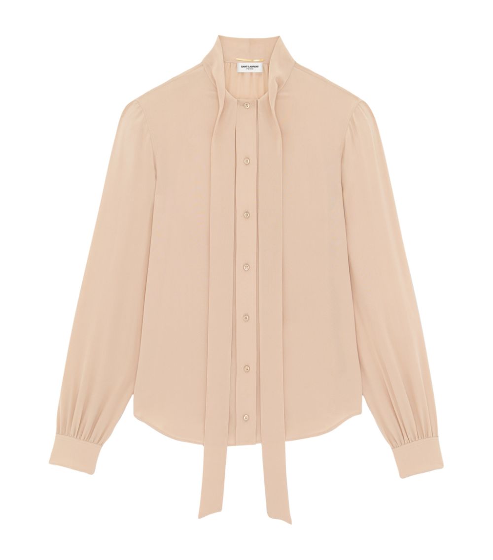 Saint Laurent Saint Laurent Silk Lavallière-Neck Blouse