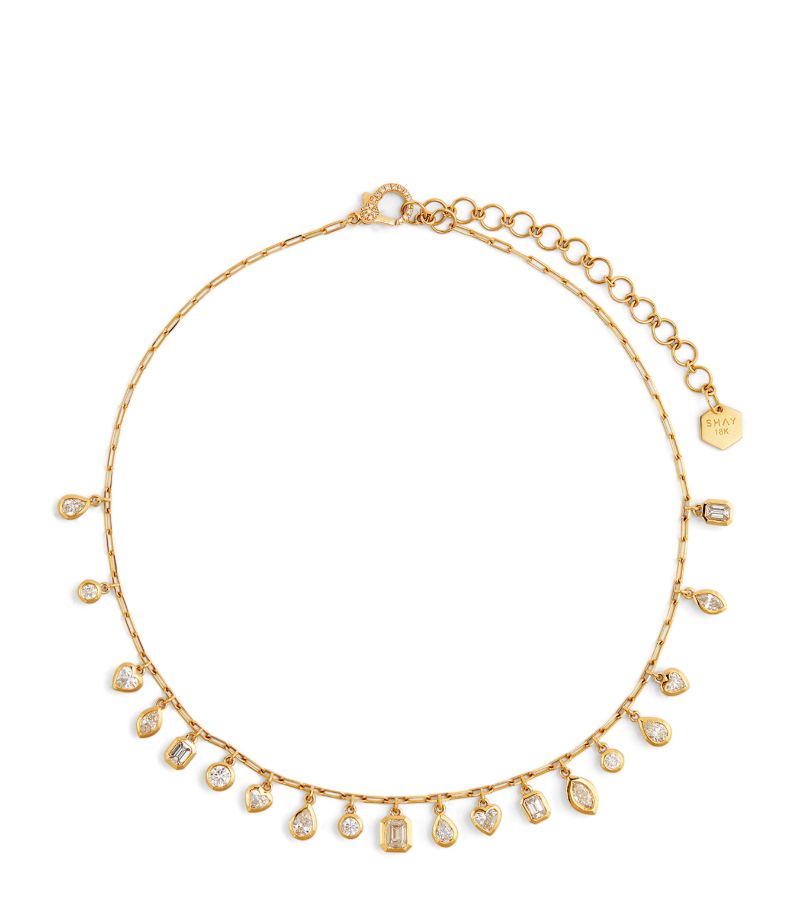 Shay Shay Yellow Gold And Diamond Bezel Necklace