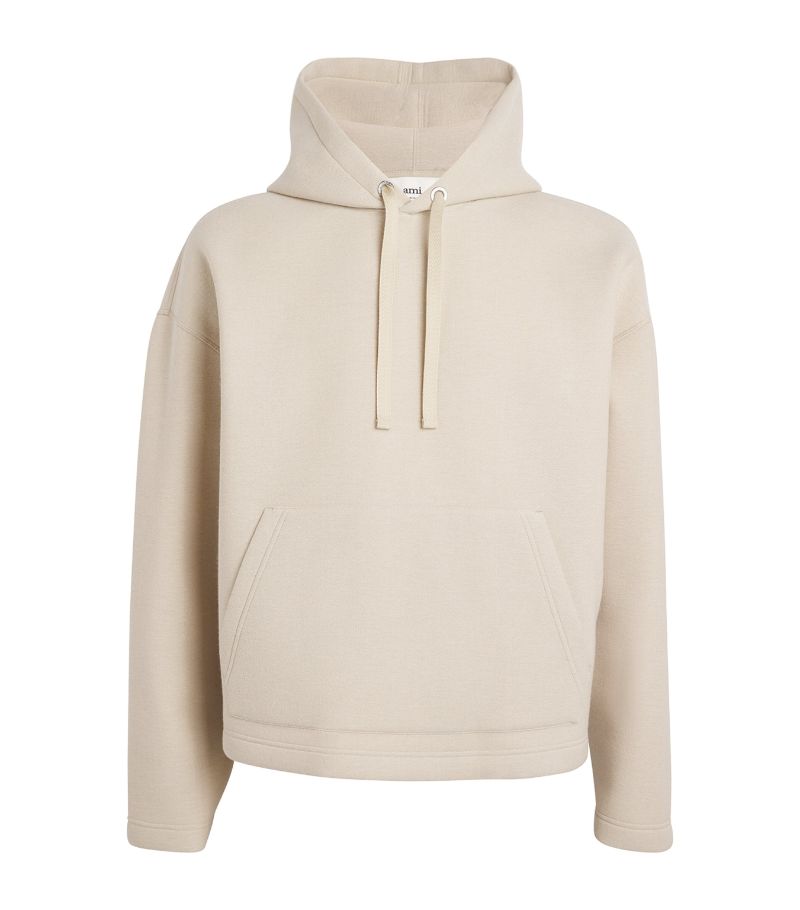 Ami Paris Ami Paris Wool-Blend Twill Hoodie