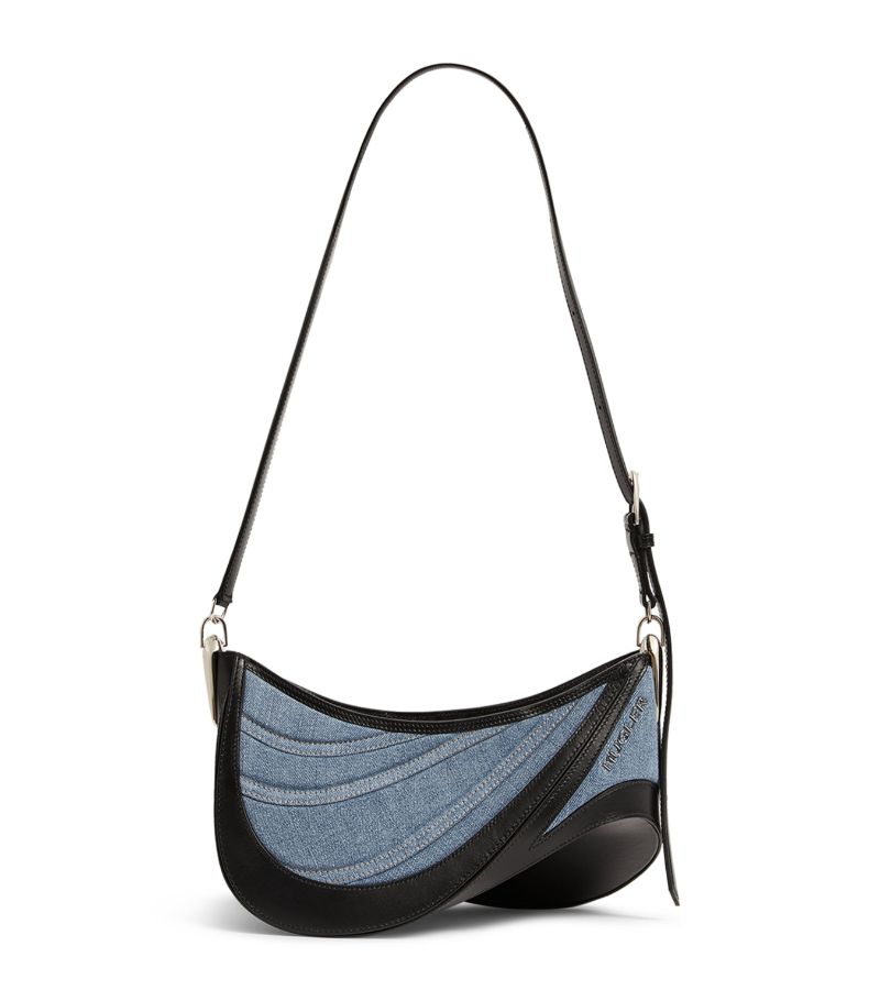 Mugler Mugler Medium Denim Spiral Curve 01 Shoulder Bag