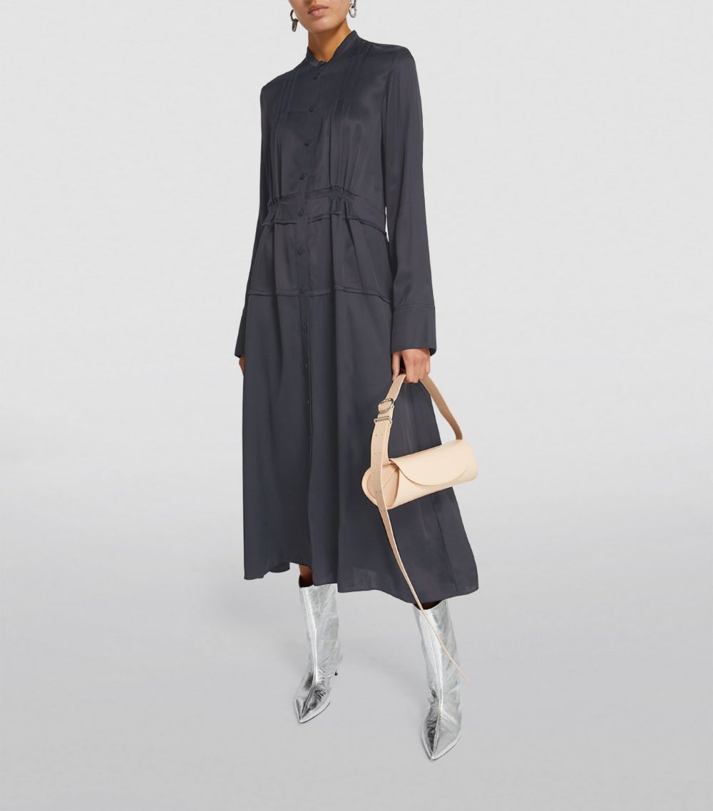 Jil Sander Jil Sander Satin Pleated Shirt Dress