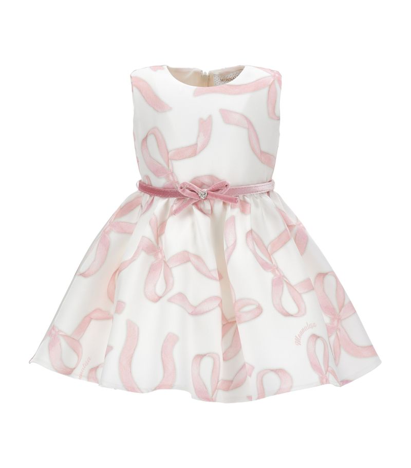 Monnalisa Monnalisa Belted Bow Mikado Dress (3-26 Months)