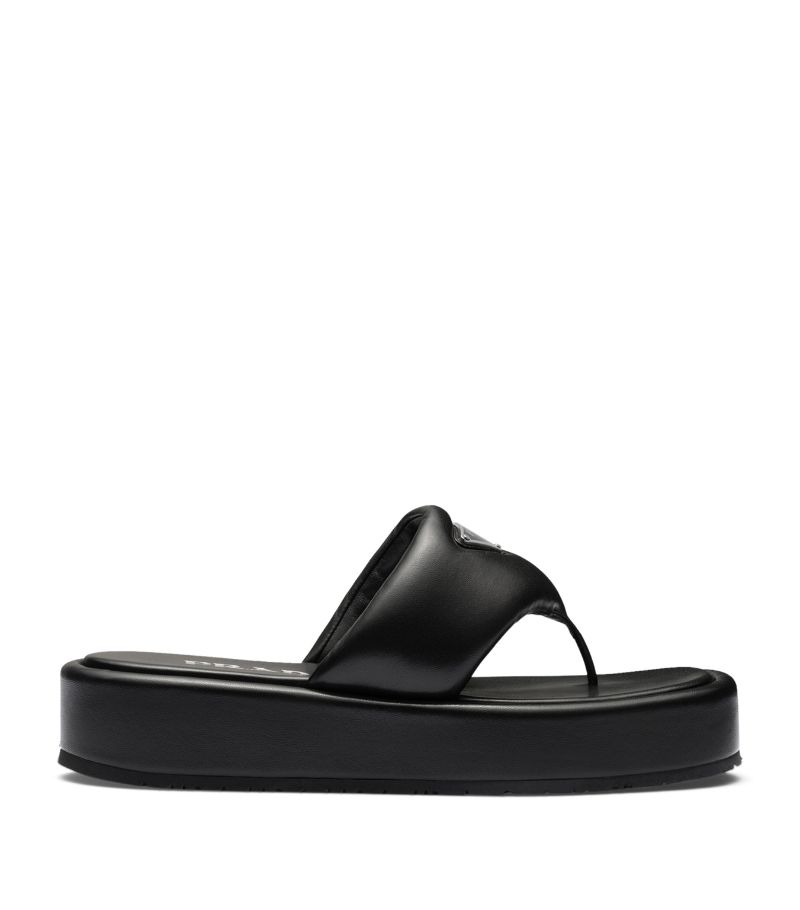 Prada Prada Padded Leather Flatform Sandals 35