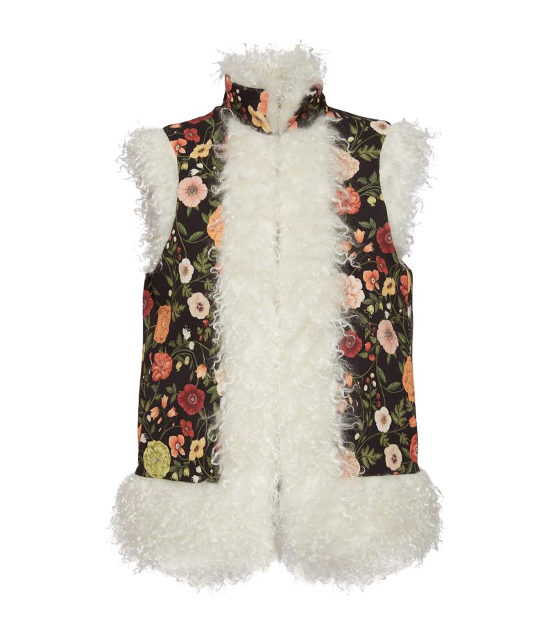 La Doublej La Doublej Mohair-Trim Folk Gilet