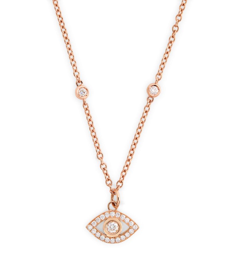 Netali Nissim Netali Nissim Rose Gold And Diamond Charmed Eye Necklace