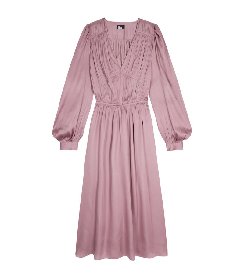 The Kooples The Kooples Satin Pleated Midi Dress