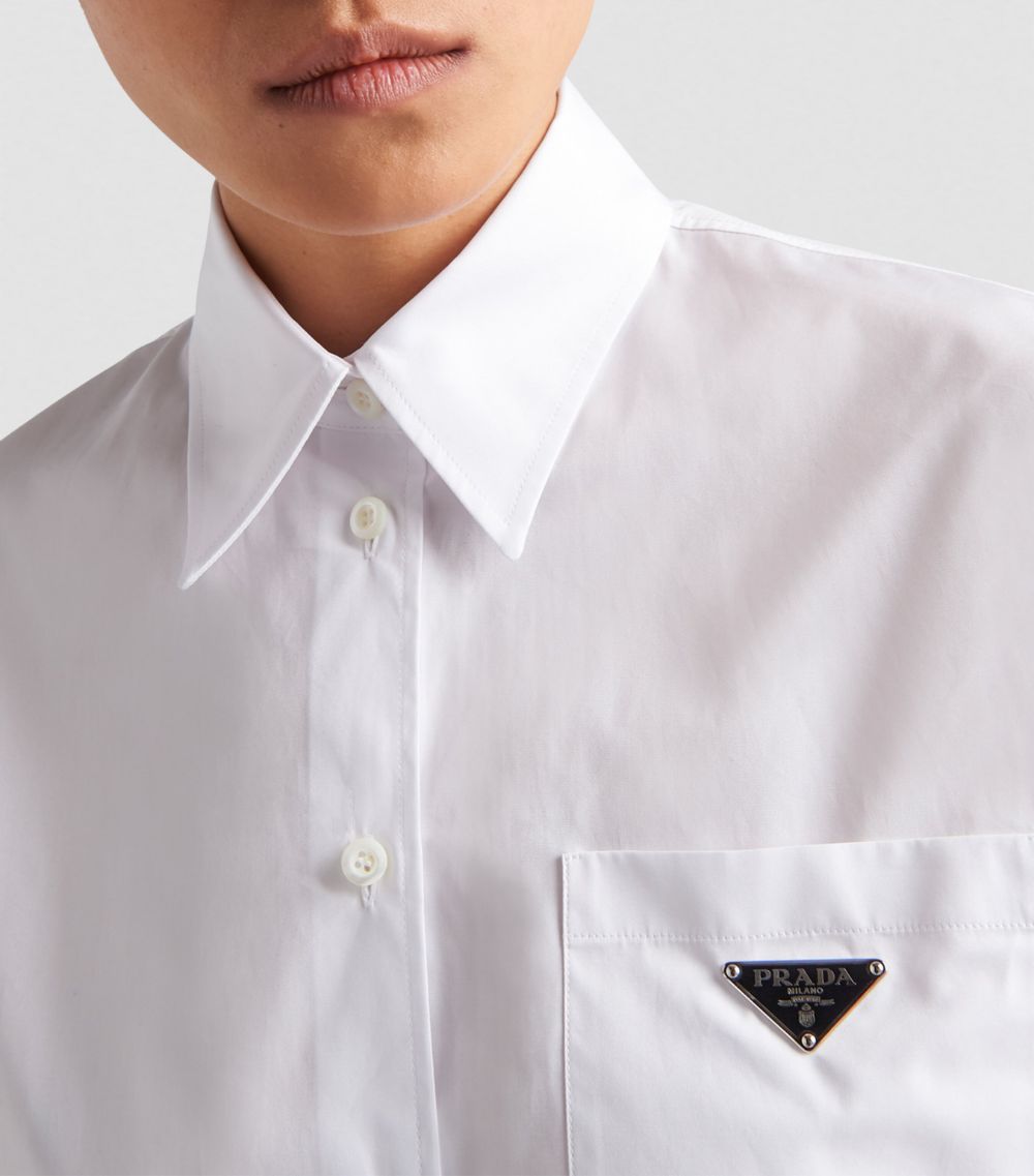 Prada Prada Cotton Poplin Logo Shirt