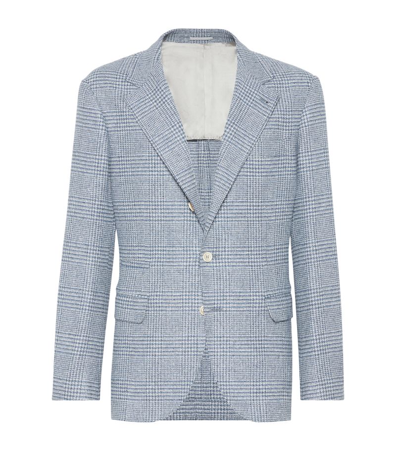 Brunello Cucinelli Brunello Cucinelli Wool-Blend Prince Of Wales Check Blazer