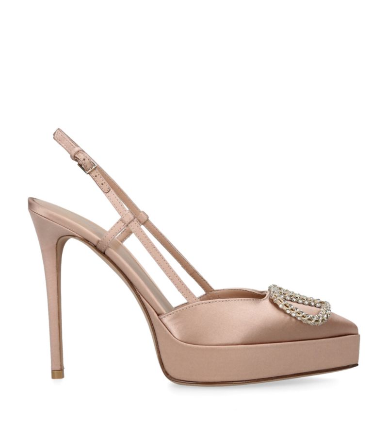 VALENTINO GARAVANI Valentino Garavani Satin VLogo Slingback Mules 120