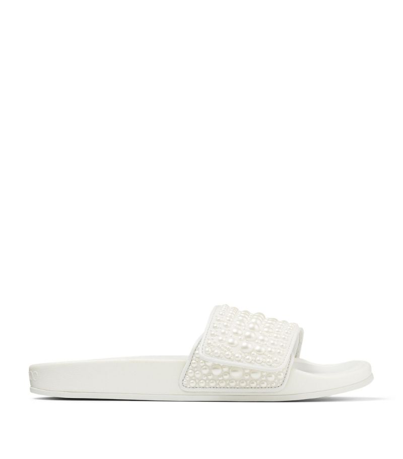 Jimmy Choo Jimmy Choo Fitz Embellished Canvas-Leather Slides