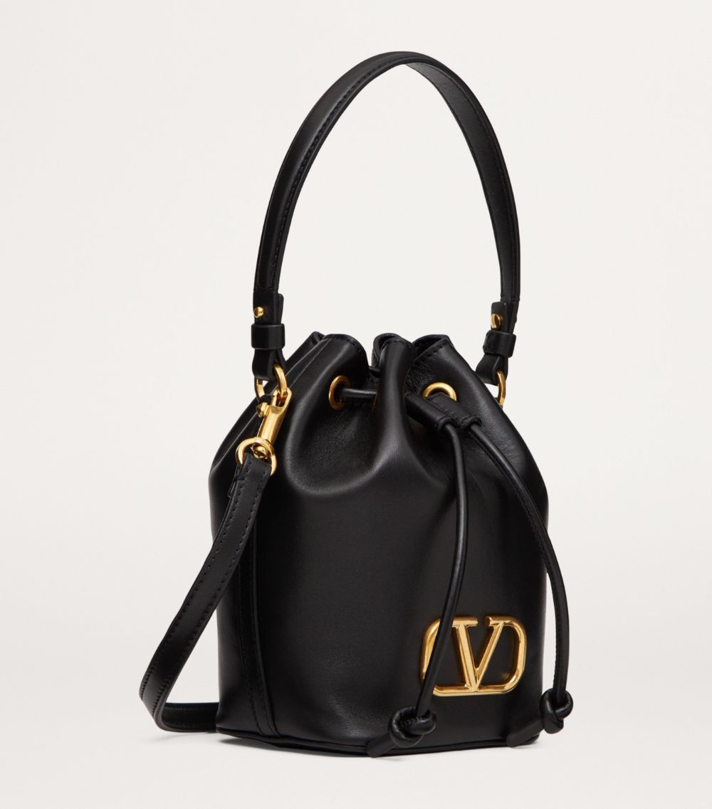 VALENTINO GARAVANI Valentino Garavani Mini Leather Vlogo Bucket Bag