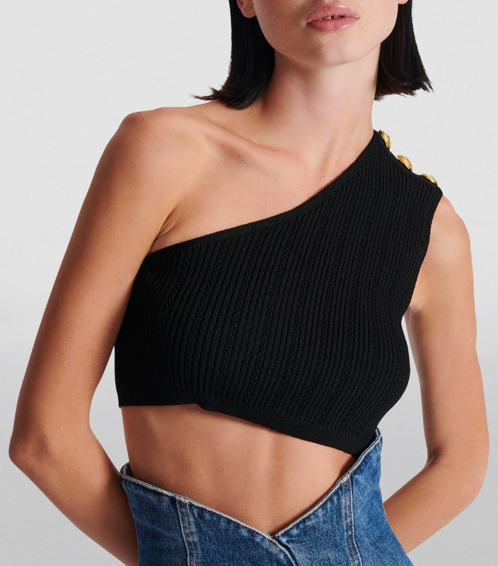 Balmain Balmain One-Shoulder Crop Top